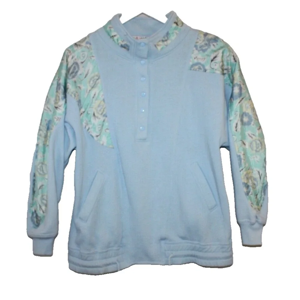 Chinawear by Morsly Sweater Womens Medium Vintage Pullover Blue Grandmacore
